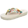 Slipper Floral Beach Sandals Wedge Platform Thongs Slippers Flip Flops suummer shose for women girls 230419