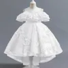 Robes de fille Princesse Filles Broderie Fleur Robe de traînée Enfants Enfants Élégant Mariage Robes Vêtements Pour 3 12 ans 231118