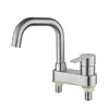 Robinets d'évier de salle de bains 1pc robinet de lavabo à deux joints double mélangeur froid lavabo cuisine 304 fixation en acier inoxydable durable