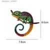 Pins Brooches CIN XIANG Large Lizard Chameleon Brooch Animal Coat Pin Rhinestone Fashion Jewelry Enamel Accessories Ornaments 3 Colors PickL231120