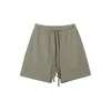 Herr shorts mode mens basket sommar lös andas våffla utomhus sportbyxor unga kpop strand camping kläder