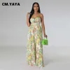 Женские комбинезоны Dompers Cm.yaya Women ins in ins flowerless Bowkot с плиссированной широкой ногой прямой комбинезон 2023 Праздничный пляжный пляжный пляж