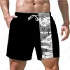 Shorts Masculinos Verão Praia Calças Stripe Painel 3D Impressão Havaiano Lazer Estilo Cordão Home Sports