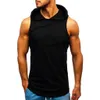 Mens tanktops gespierde herenhoed met capuchon geplooide stiksel Vest Comfort Jacket Patchwork Mouwloos contrast Kleur Hoodie 230419