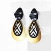 Boucles d'oreilles pendantes WYBU mode doré noir zingué goutte d'eau boucle d'oreille pour fille femmes finition métallique évider bijoux d'oreille pendants