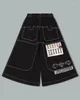 Jeans pour hommes Streetwear JNCO Hommes Y2K Harajuku Hip Hop Poche surdimensionnée Baggy Pantalon noir Pantalon gothique taille haute large
