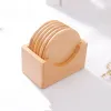 6pcs Heat resistant Coaster Wooden Non slip Mug Pad Set Anti Scalding Insulation Mat Cup Pad Hot Drink Holder Table Mat Dish VT1614 ZZ