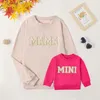 Abiti coordinati per la famiglia FOCUSNORM Mommy and Me 0 3Y Lettera ricamo manica lunga pullover autunno felpa top 2 colori 231118