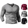 Men's T Shirts Simple T-shirt Fit Placket Basic Casual Men Autumn Top Male Soft