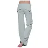 Pantaloni da donna Solid Jogger Cargo Multitasche Vita elastica Gamba larga Donna Sport Streetwear Yo-ga Pantaloni lunghi casual