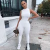 Women's Jumpsuits Rompers Hugcitar 2020 sleeveless bodycon jumpsuit summer women fashion stretchy outfits white black solid body romper P230419