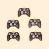 Charms 10Pcs 20 26mm Black Enamel Gamepads For Jewelry Making Supplies Retro Game Handle Earrings Keychain DIY Craft Accessories