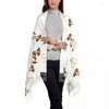 Ethnic Clothing Ladies Large Jack Russell Terrier Funny Love Scarves Women Winter Fall Thick Warm Tassel Shawl Wraps Dog Friend Scarf