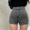 Short en jean extensible pour femme, taille haute, pantalon Slim, serré, jambe droite, décontracté, large, Style été 2023