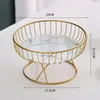 Decorative Objects Figurines Metal Iron Wire Fruit Basket Fruit Tray Cakes Holder Sturdy for Home Cabinet Vegetables Breads Stand metal frame Living room 231120