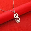 Pendant Necklaces Stainless Steel India Tamil Om Sign For Women Girls Symbol Chain Jewelry