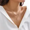 Anhänger Halsketten KunJoe 3 teile/satz Vintage Metall Gebogene Mond Halskette Set Für Frauen Männer Punk Gold Farbe Link Kette Choker Party