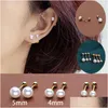 Stud 1 PC en acier inoxydable perle oreille goujons boucles d'oreilles pour femmes / hommes 5 mm Tragus Cartilage Piercing Bijoux Drop Livraison Bijoux Dhgarden Otk3Q