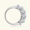 Anéis de casamento 18k banhados a 3.6ct, todos os anéis para mulheres, 5 pedras, diamante brilhante, aliança de casamento s925, joias de prata esterlina GRA231118