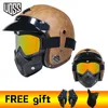 Motorhelmen Nieuwste Voss Retro Helmet Capacetespu Leather Open Face 3/4 Chopper Bicycle Dot Jet Helmotorcycle