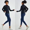 Chemises actives WISRUNING haut de Yoga avec découpe au doigt sport veste à manches longues avec fermeture éclair femmes vêtements de sport pour vêtements d'entraînement de Fitness