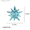 Pins Brooches CIN XIANG Blue Color Rhinestone Snowflake Brooch Winter Fashion Jewelry Beautiful Christmas Party Decoration High QualityL231120