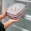 Storage Boxes Bins 4 Grids Food Fruit Box Portable Compartment Refrigerator Freezer Organizers Sub-Packed Meat Onion Ginger Clear Crisper 230419