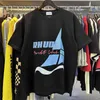 Designermodekläder T-shirts Hiphop-tröjor 2023ss Rhude Yacht Club tryckt bomull med rund hals, kortärmad t-shirt Streetwear Lösa sportkläder