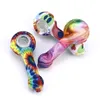 4.23 inches Portable Colored Silicone Pipe Printing Smoking Pipe Aliens Skull Smoking hand pipe oil rig