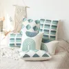 Kudde dekorativ kudde blå kudde täckning 45x45 cm 30x50 cm geometrisk täckning tuftad fyrkantig diamant för vardagsrum soffa soffa sovrum sängstol 230419