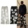 Designers Calça Casual Calças Sweatpants Estilo Americano High Street Tridimensional Espuma Kapok Impresso Bordado Vintage Mens Mulheres Micro Trompete Calças Longas