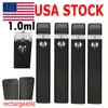 USA Stock Disponible Vape Pen 1ML E-cigarett POD Vagnar Tjock olja Tom USB Laddningsbar 280mAh Batteris keramisk spole förångare Anpassade logotyplådor Diamondfönsterpennor