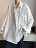 Chemises décontractées pour hommes Gmiixder chemise à manches longues tendance estivale masculine bouton blanc chemisier hommes hong kong style belle veste texture de texture