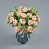 Produto quente de longo prazo Buquê de rosas de seda artificial Buquê de noiva Buquê de rosas artificiais Decoração de casa Arranjos de casamento Presente de dia dos namorados