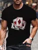 T-shirts pour hommes Poker Image Imprimer Hommes Respirant À Manches Courtes Modèles Occasionnels Été Style Lâche XS-8XL