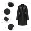 Dames Trenchcoats 2023 Lange Leren Jas Lente En Herfst Mouw Windjack Mode Jas Revers Single Breasted