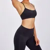 Ll yoga feminino com tiras sutiãs esportivos fitness treino acolchoado yoga sutiã y voltar acolchoado sutiãs cortados topos esportes correndo camisa