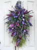 Couronne de fleurs décoratives en jacinthe, tulipe violette, guirlande de fleurs colorées de noël, décoration de maison, décoration de fête hawaïenne
