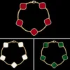 مصمم أساور Clover Bracelets سلسلة 19 سم مع شعار الرسمي الحجم الفاخر من أساور النساء اللوح الفاخرة 4/4 أوراق البرسيم لا تتلاشى