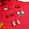 Orecchini pendenti Set natalizio per donne Regalo albero di Babbo Natale Gioielli di moda Amici Accessori per feste di Natale 6 paia