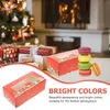 Konteynerler 10 PCS Macaron Kutusu Noel Hediye Kılıfı Şeker Hediyeleri Pasta Mevcut Xmas Konteyner Kağıt Tedarik Wresth