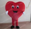 Costume della mascotte del grande cuore rosso di Natale Vestito da festa operato da Halloween di alta qualità Vestito da personaggio dei cartoni animati Vestito da carnevale Vestito unisex Puntelli pubblicitari