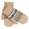 Cinq doigts gants 2023 hiver dames Crochet coton laine tricoté femmes chaud polaire flocon de neige impression chauffant mitaines Femme