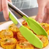 9 pouces silicone résistant à la chaleur alimentaire pince cuisine outil antidérapant épaissir pince à pain servant gâteau pinces en acier inoxydable barbecue outils accessoires