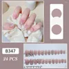 Накладные ногти 24 шт. Французский маникюр Квадратные глянцевые кончики ногтей для женщин Красота на пальцах «сделай сам» дома
