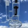 Bong à fumer en verre de 15 pouces, bong à percoler, tuyau d'eau lourd pour narguilé avec receveur de glace et bol de 18mm