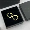 Retro Golden Plated Studs Earrings Heart Style Letter Earrings Charm Chic Studs for Women