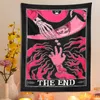 Tapisserien Tarot Tapisserie das Ende Psychedelic Hippie Bohemian Skeleton Hand Astrology Divination Tagesdecke Strandmatte Room Home Decor Cloth 230419