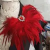 Pins Brooches Fashion Stage Show Host Accessories Feather Corsage Brooch Epaulette Sparkly Headdress Gemstone Setting Broches Suit AccessoryL231120