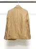 Kvinnorjackor Kvinnor Khaki Blazer Coat Solid Color Dubbelknappar Långärmad V-Neck-jacka Outwear för Lady Office Autumn 2023